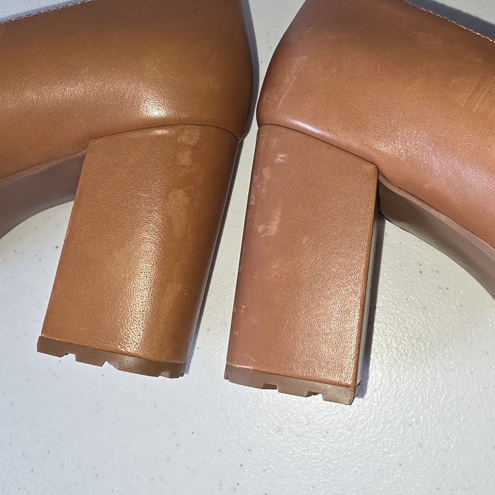 Naturalizer Callie-Moc Leather Loafers Size 8 High Heel Lug Sole Slip-on Shoes - Picture 9 of 16